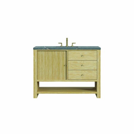 JAMES MARTIN VANITIES Single 48'' Single Vanity, Sunwashed Oak w/ 3 CM Parisien Bleu Quartz Top D404-V48-SWO-3PBL